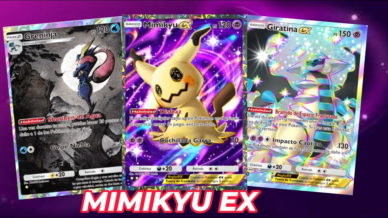 [POKEMON POCKET] EL EFECTO DE MIMIKYU EX ESTA MUY ROTO. JUNTO CON GIRATINA Y GRENINJA.
