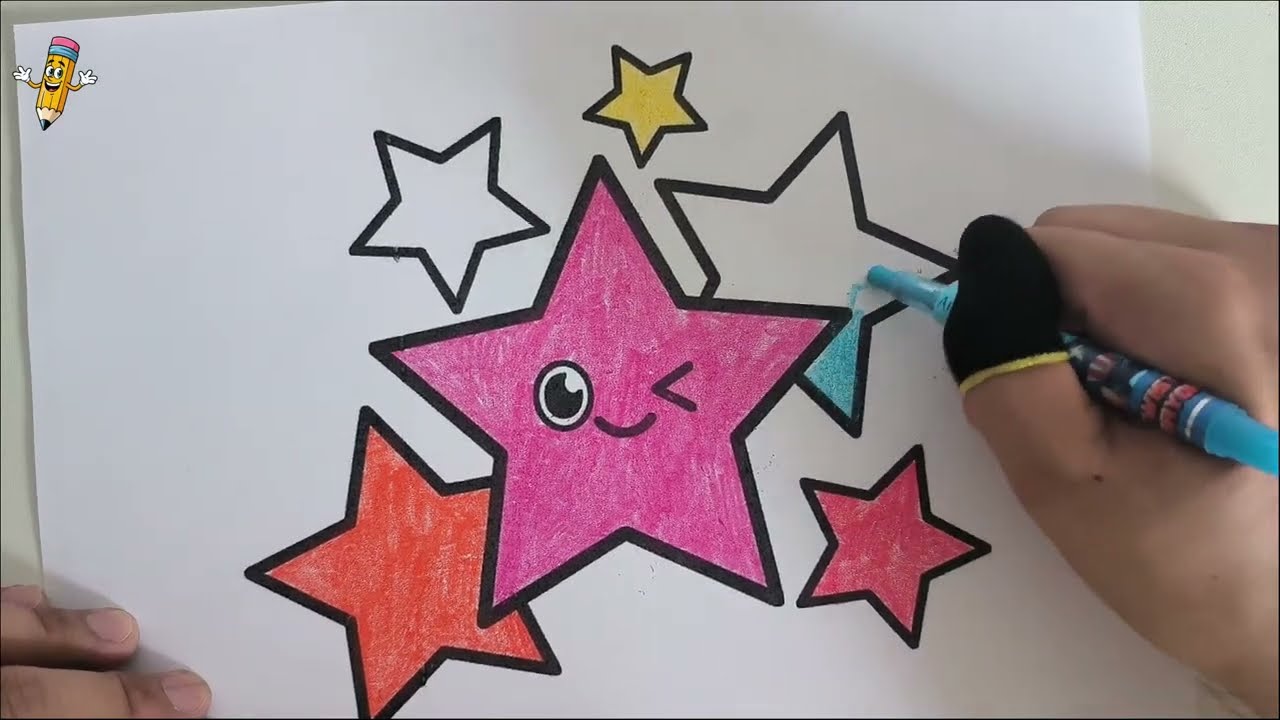 Tô Màu Ngôi Sao | How to Color A Star | Bé Tô Màu #135