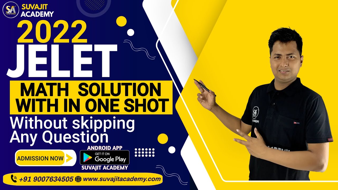 JELET 2022 Math Solution With In One Shot | Without Skipping 💪 Any Question