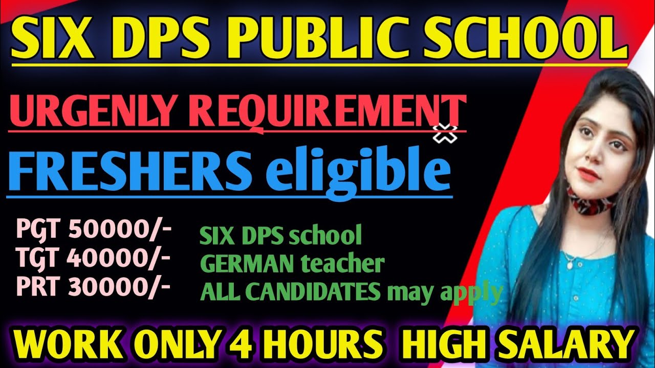 SIX DPS SCHOOL l freshers eligible l big opportunity l @MCD teachers team