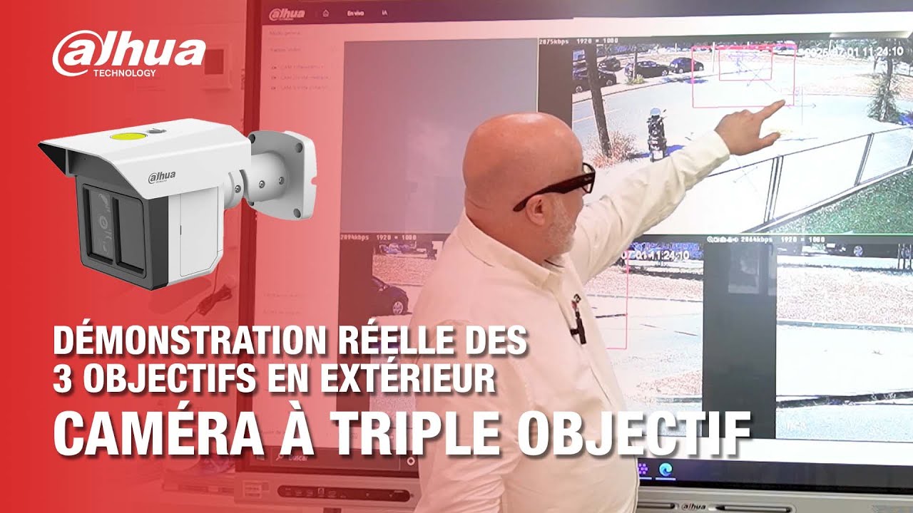 Caméra Dahua à triple objectif : démonstration réelle des 3 objectifs en extérieur | By Demes