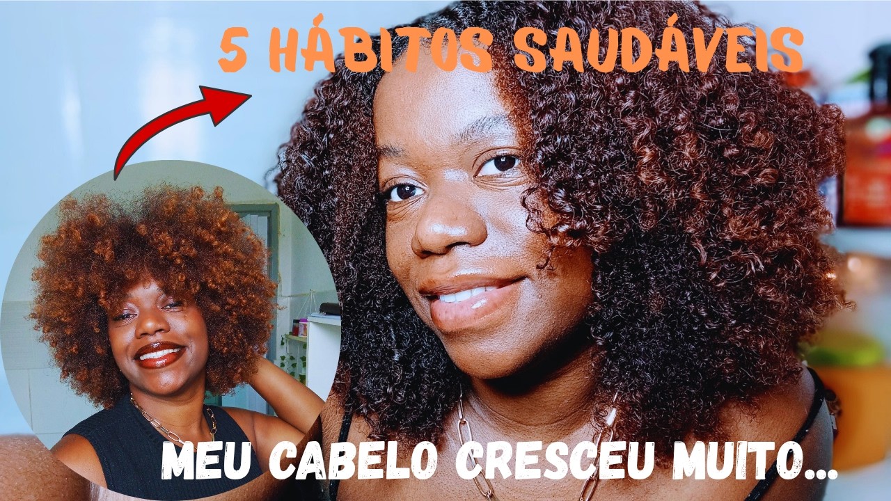 HÁBITOS QUE FIZERAM MEU CABELO CRESCER MUITO #cabelocrespo #transiçãocapilar #cachos