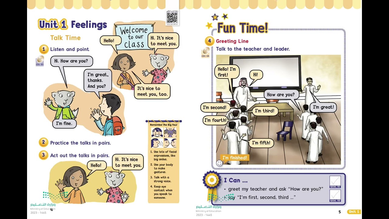 We Can 2 Feelings Talk Time اللغة الانجليزية الصف الثاني الابتدائي