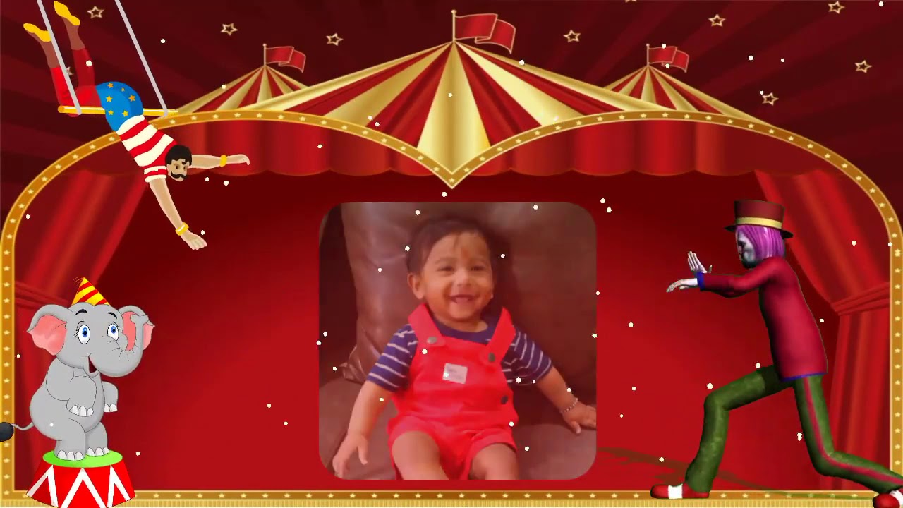 Circus theme birthday invitation video  | Graphic Stock