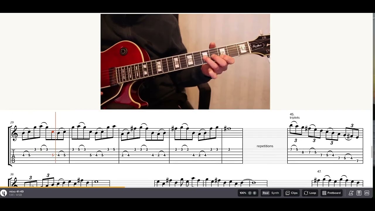 Creative mixolydian lines in D7 - jazz guitar licks