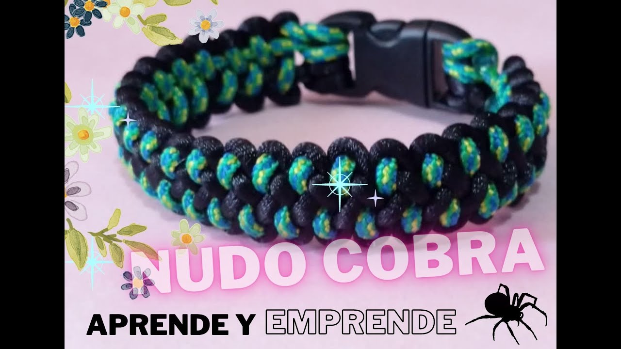 Como hacer pulsera de hombre nudo cobra  hermosa DIY