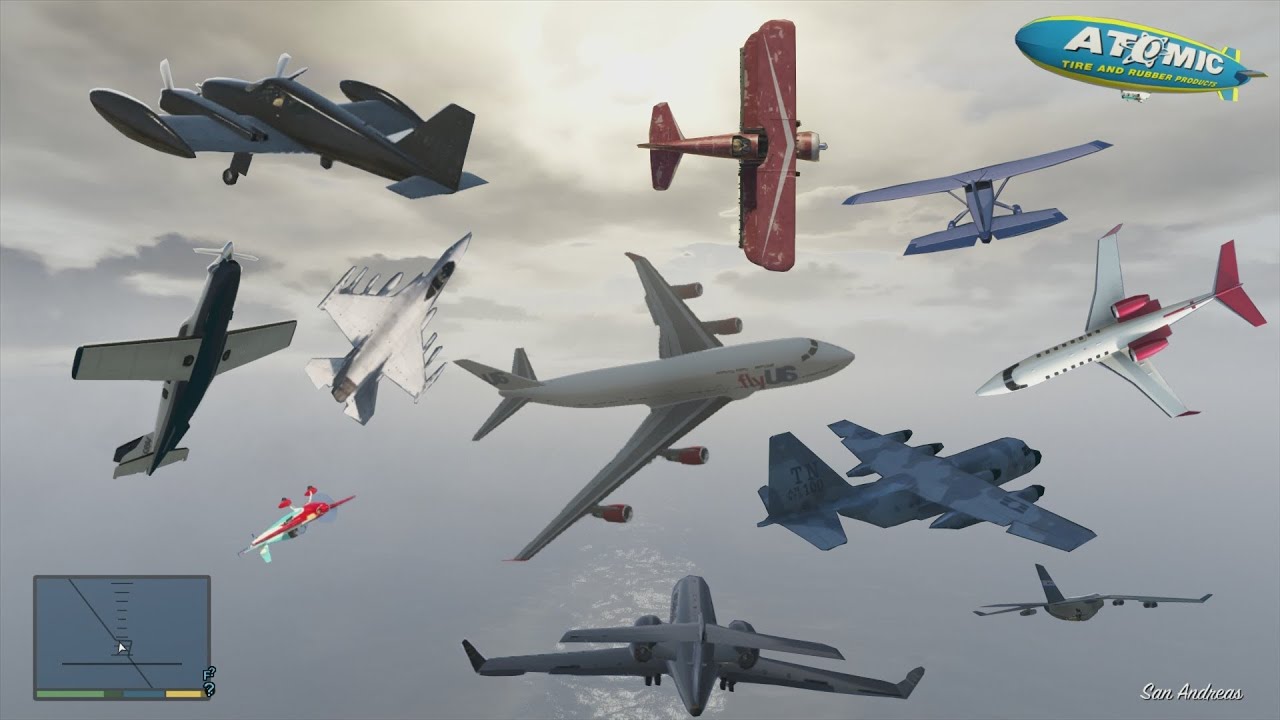 GTA V - Every Airplanes Gameplay HD