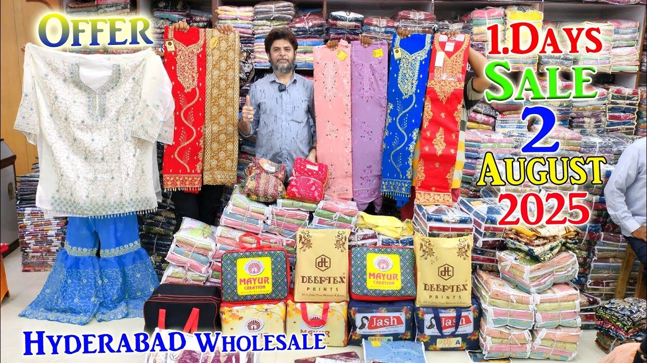 Sasta Bazar Is Back 👌💯 🤩 One-Day Dhamaka Sale Hyderabad Wholesale Only 199.Rs.Suits || Sasta Bazar |