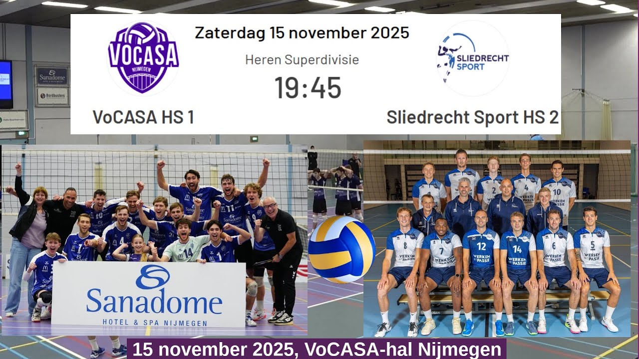 VoCASA HS 1 - Sliedrecht Sport HS 2 (15 nov 2025, 19.45u) Superdivisie Heren Volleybal