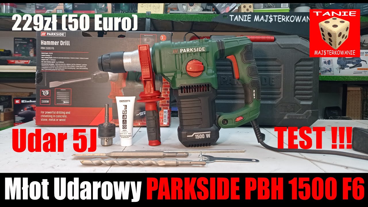 PARKSIDE PBH 1500 F6 - Młot Udarowy z LIDLA za 229zł !!! TEST