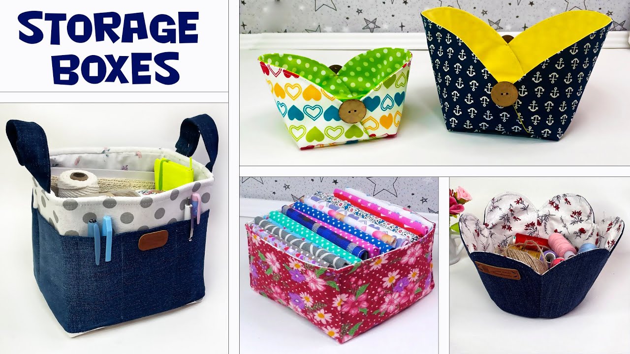 4 Simple Sewing Ideas // Baskets for Storing Things that Can be Washed // Sewing Tutorial