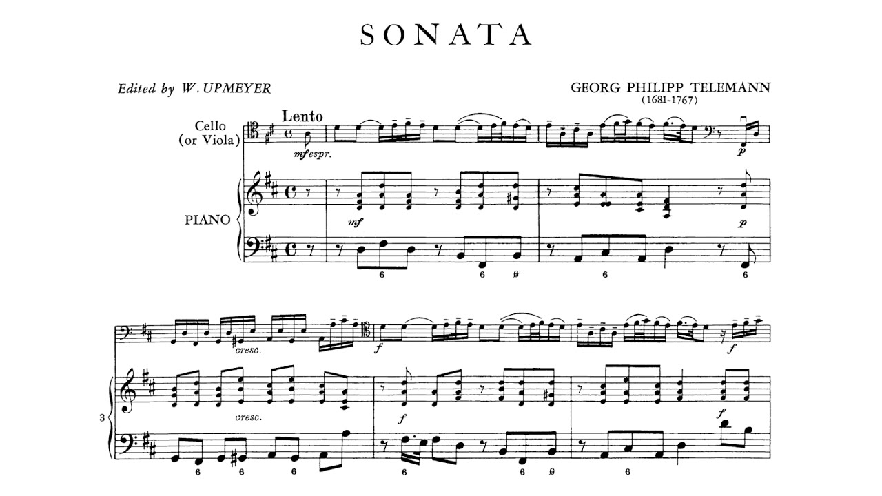 Georg Philipp Telemann -  Cello Sonata in D Major TWV 41:D6