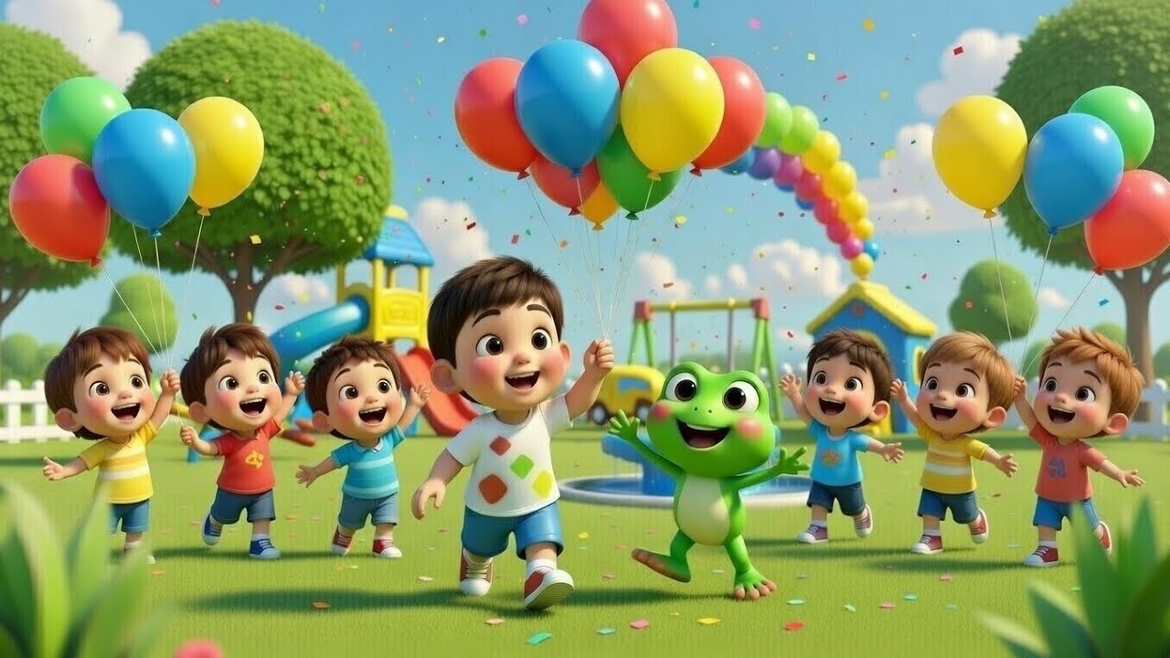 Color Party with Kids - Learn Red Blue Yellow Green | Fun
