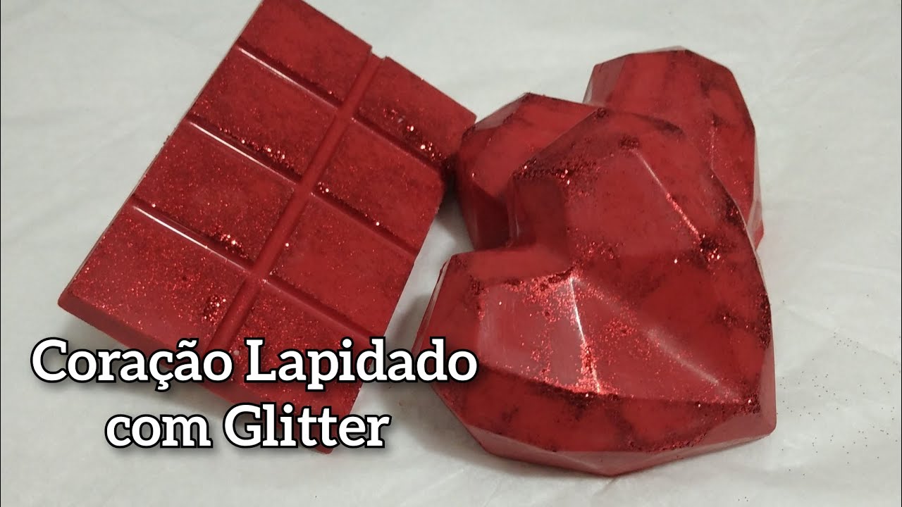 Coração Lapidado colorido e com glitter!!! #diadasmães #diadosnamorados
