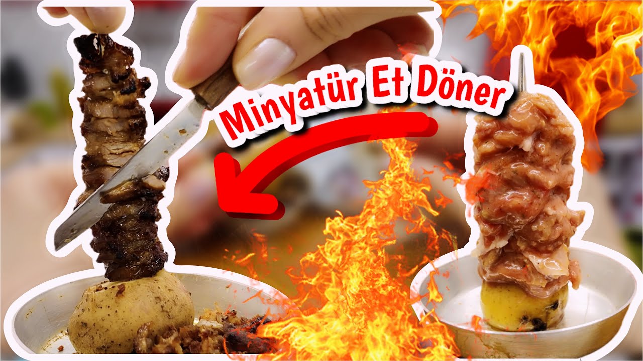 1 Gram Etle Döner Yaptık... Gerçekten Döndü! Minifood #minimelamutfak #etdöner