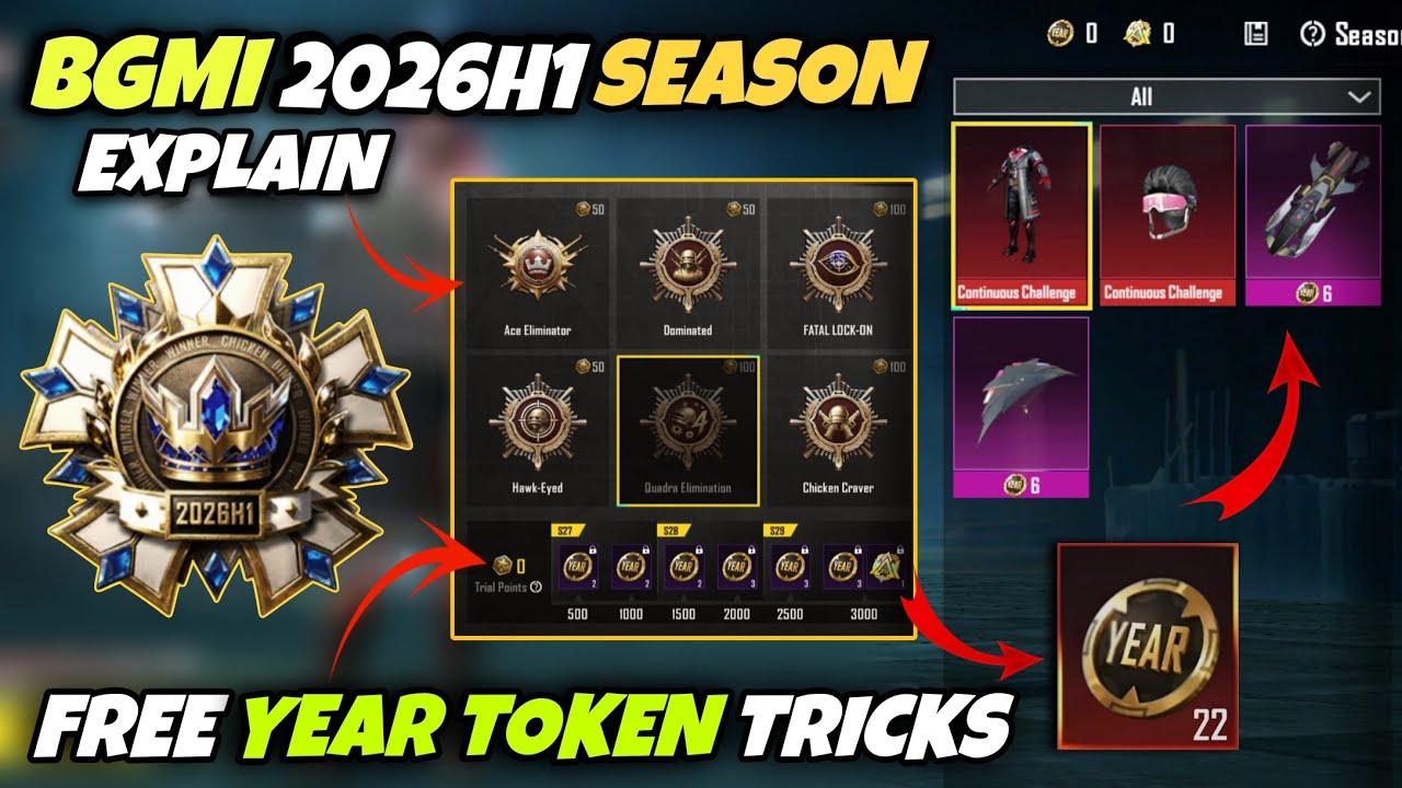BGMI New Season 2026H1 Full Explained || Get Free Year Token BGMI || BGMI Get Hoverbord Skin 😱😱