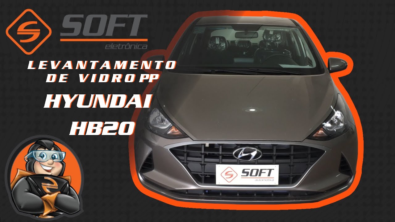Hyundai HB20 a partir de 2020 4 vidros - Levantamento de vidros - AW43 plug and play antiesmagamento