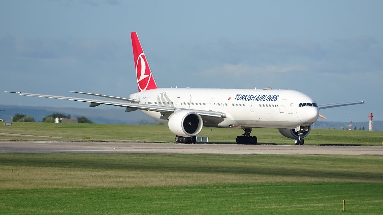 Another Turkish Airlines TK1996 TC-JJY Boeing 777-3F2 ER Visits Manchester 29/08/2018
