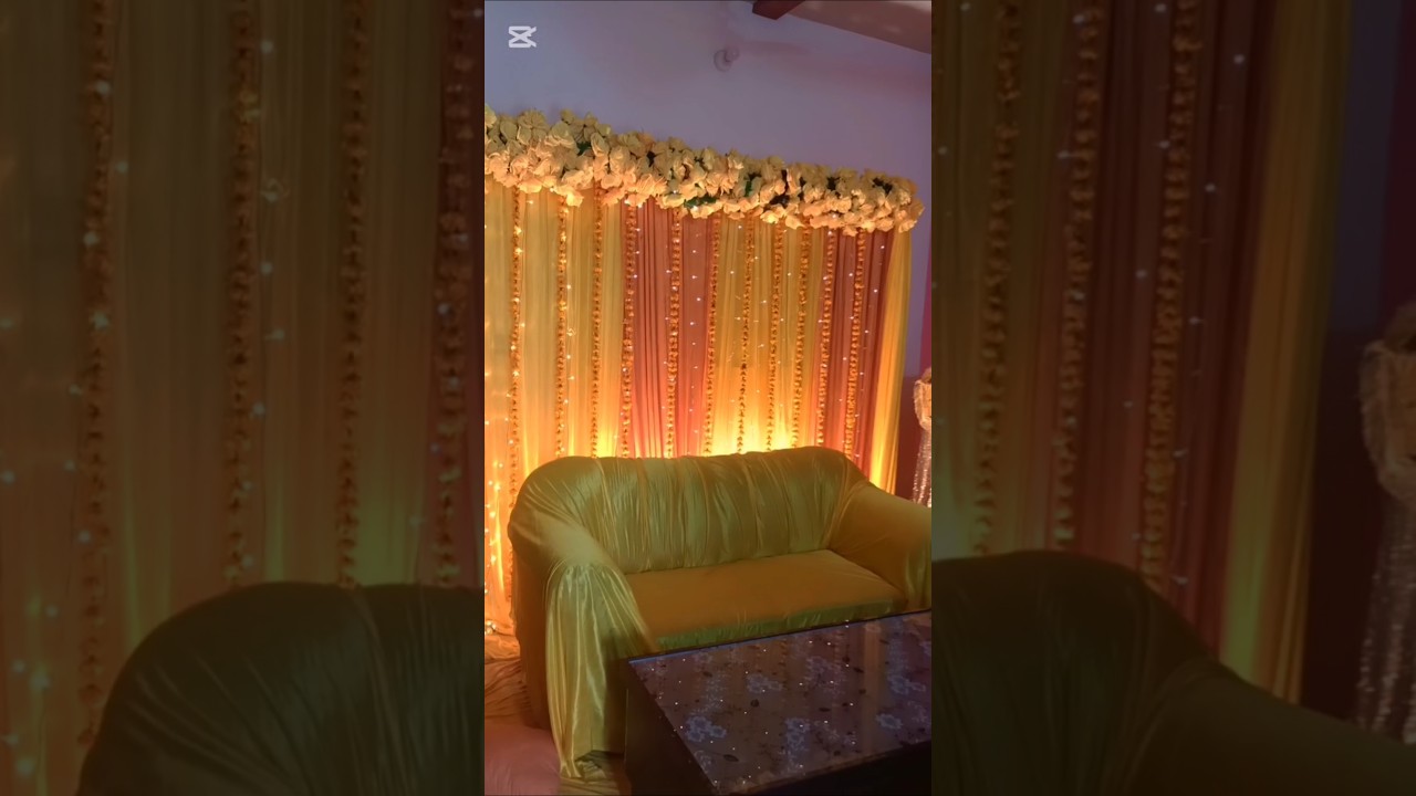 decoration mayo setup flower decoration | simple holud stage decoration ideas | mehndi decoration