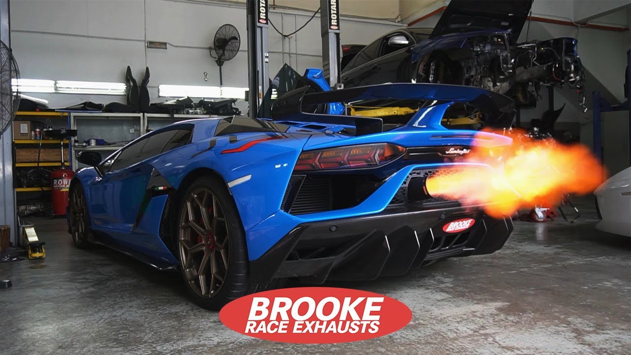 LOUDEST LAMBORGHINI AVENTADOR SVJ EXHAUST IN MALAYSIA | BROOKE RACE EXHAUST | V12 FLAMETHROWER