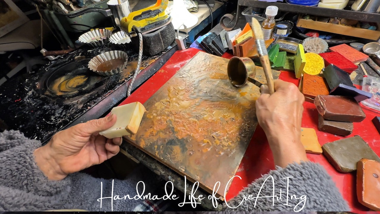 Bookbinding Meets Encaustic Art | DIY Scrapbook & Photo Album Cover Decoration