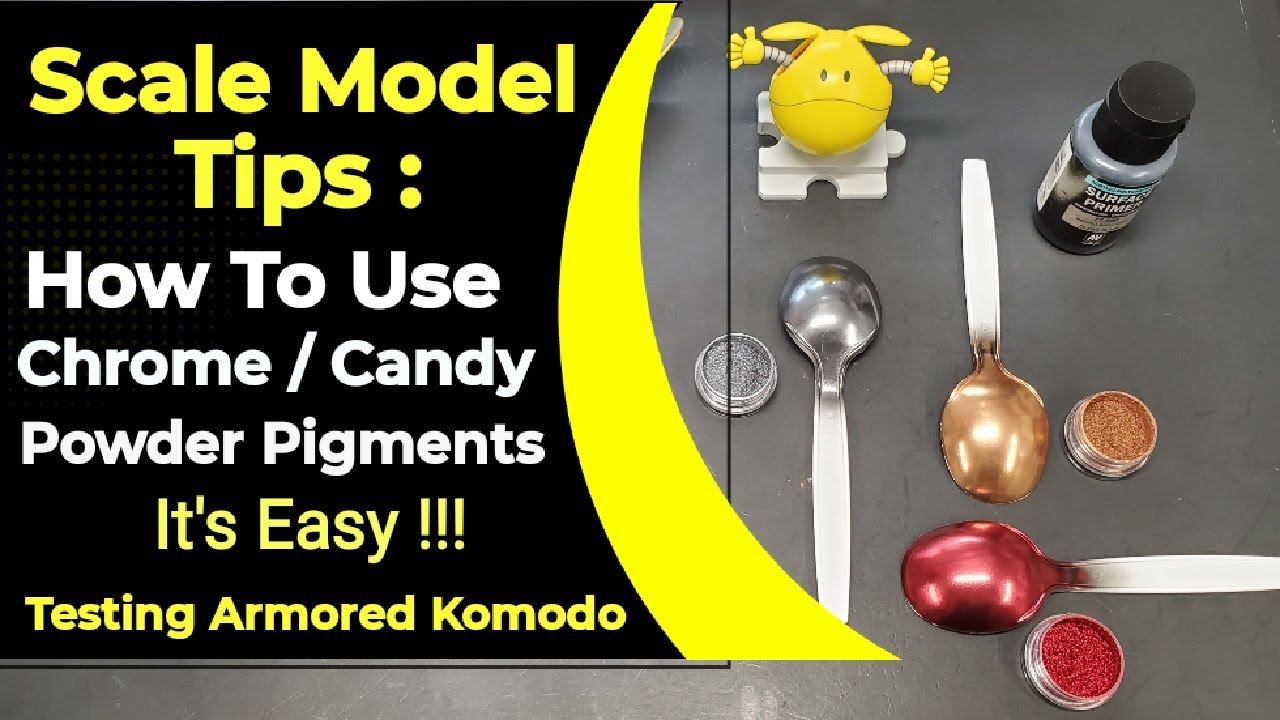 Scale Model Tips - How To Use Chrome & Candy Powder Pigments - It's Easy - Armored Komodo Test
