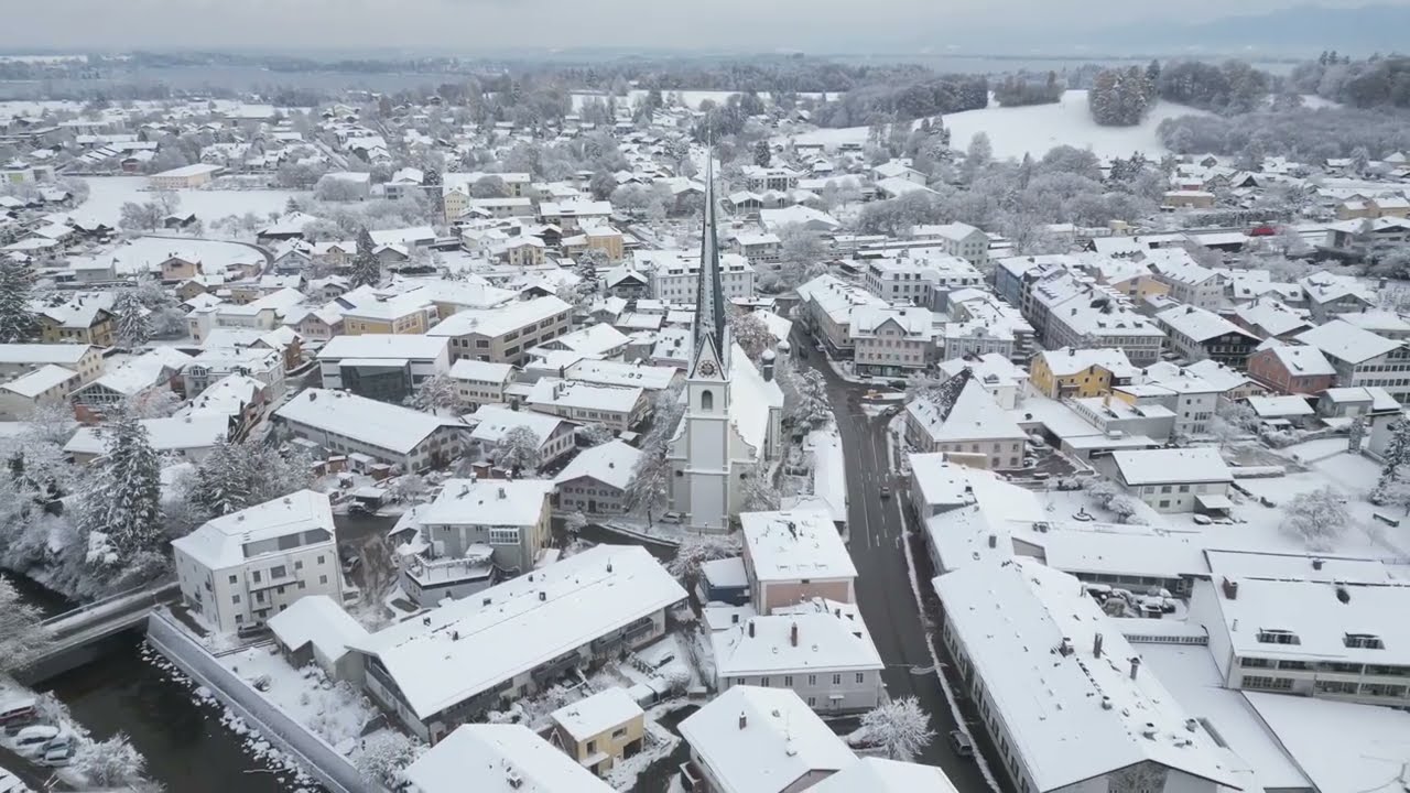 Germania, Prien am Chiemsee,  Herrenchiemsee, Baviera, by drone