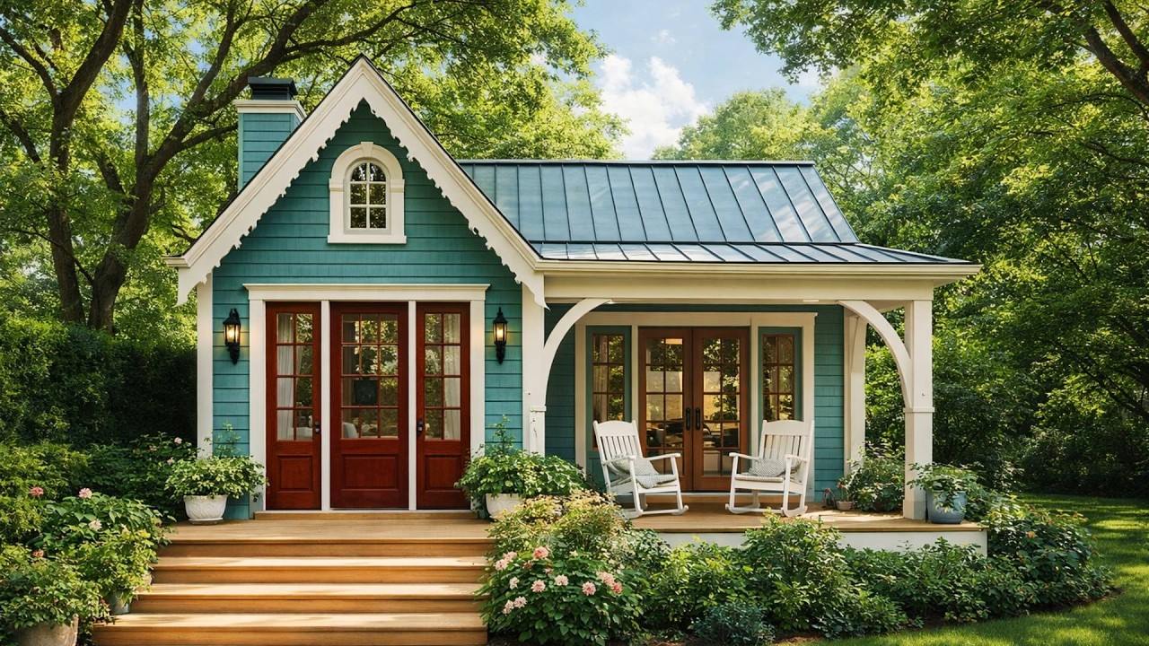 This Cottage Is the Dreamiest Teal Farmhouse Tiny Retreat (Tour + Details)