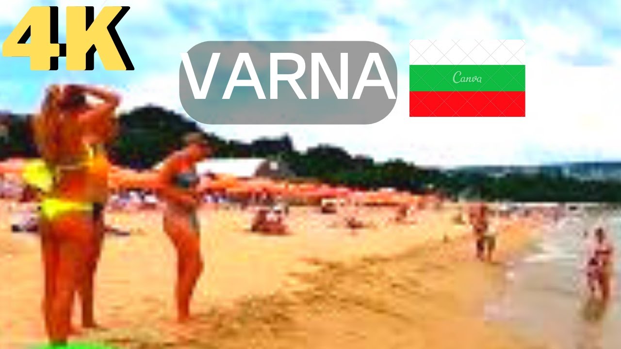 Walking along Varna Beach, Bulgaria 🇧🇬, 4K, summer, travel, tourism, Варна