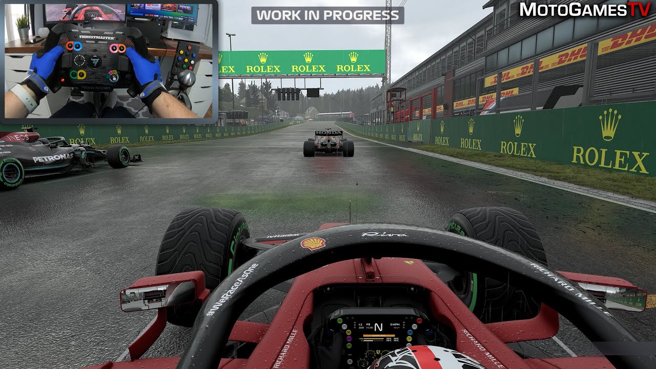 F1 2021 Early Access - Rain Race at Spa-Francorchamps | Thrustmaster TS-XW Gameplay