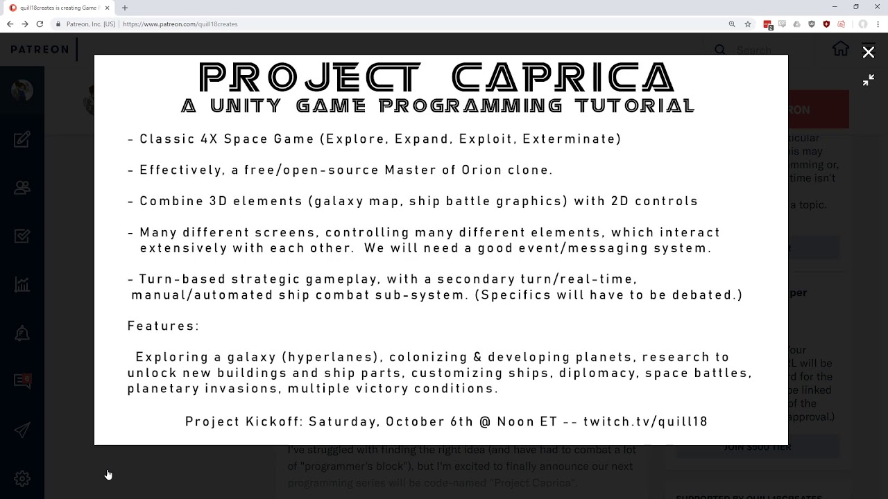 Introducing: PROJECT CAPRICA - A 4X Space Strategy Game Tutorial in Unity