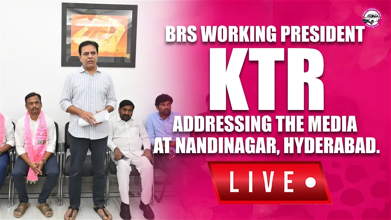 Live: BRS Working President KTR is addressing the media at Nandinagar, Hyderabad.