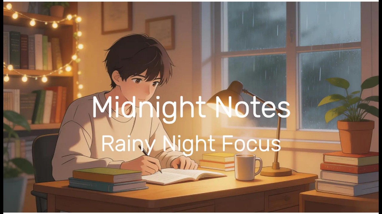 LoFi Study Room 🌧 Rainy Night Focus | 3 Hour Study Session