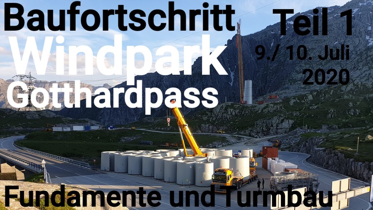 Baufortschritt Windpark Gotthard | Teil 1 | Turmbau und Fundamente, 9. und 10. Juli 2020