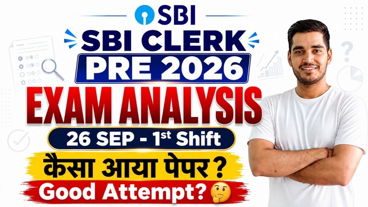 SBI CLERK 26 Sep (1st Shift) Exam analysis | Good Attempt!
