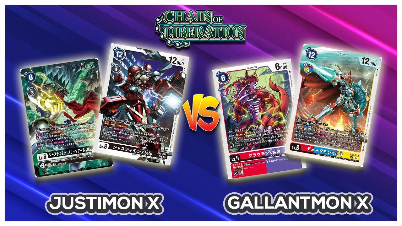 Justimon X vs Gallantmon X | EX-08 Gameplay | Drasil | Digimon TCG