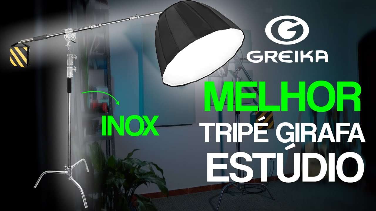 Tripé Profissional Iluminação Estúdio Girafa Inox Century C-stand Greika
