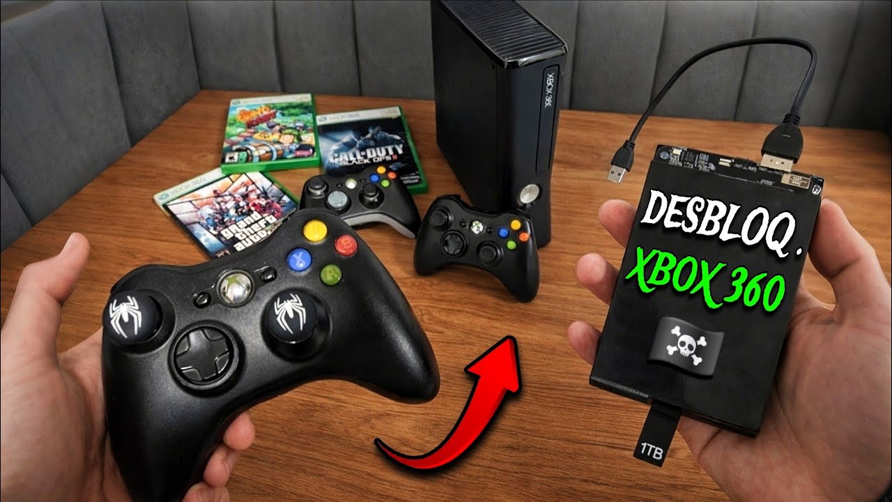 o XBOX 360 BARATO está LOTADO de JOGOS com HD de 1TB! 🔓🔥