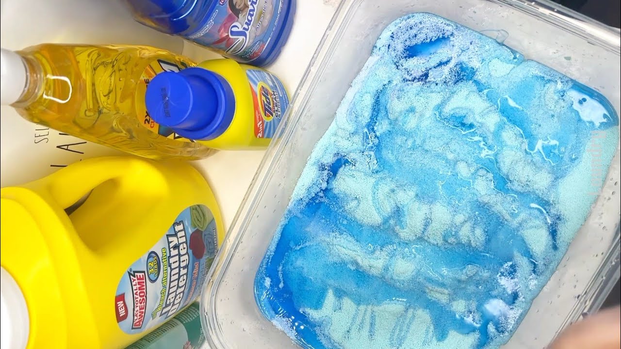 Lets mix blue and yellow paste ASMR LAUNDRY