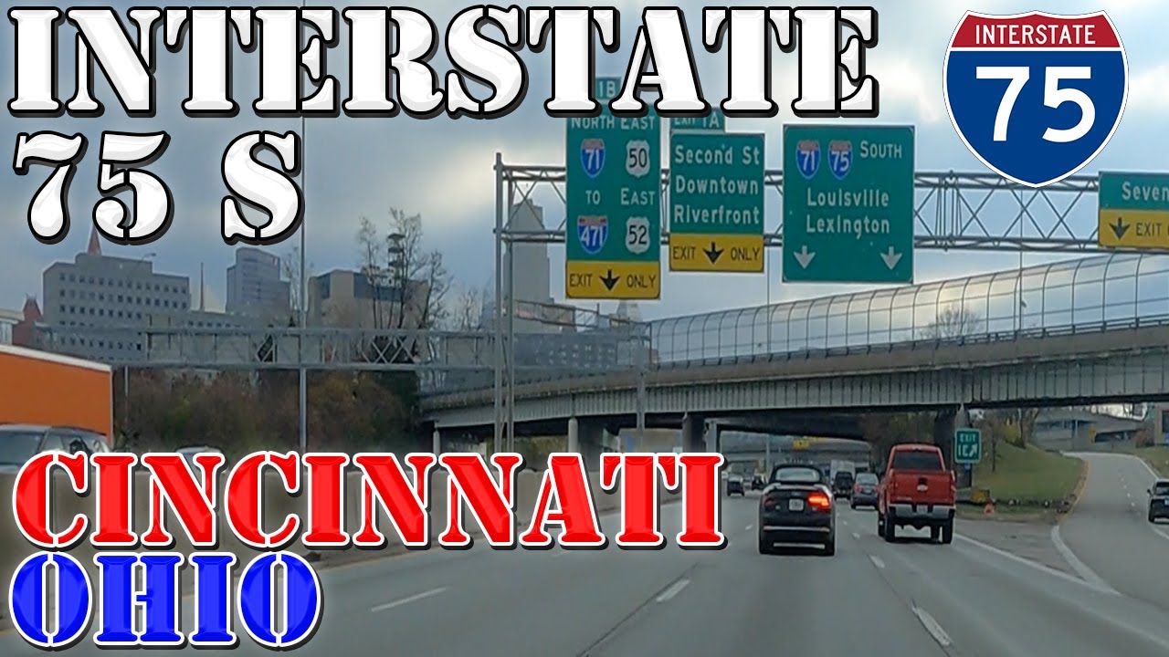 I-75 South - Cincinnati - Ohio - 4K Highway Drive
