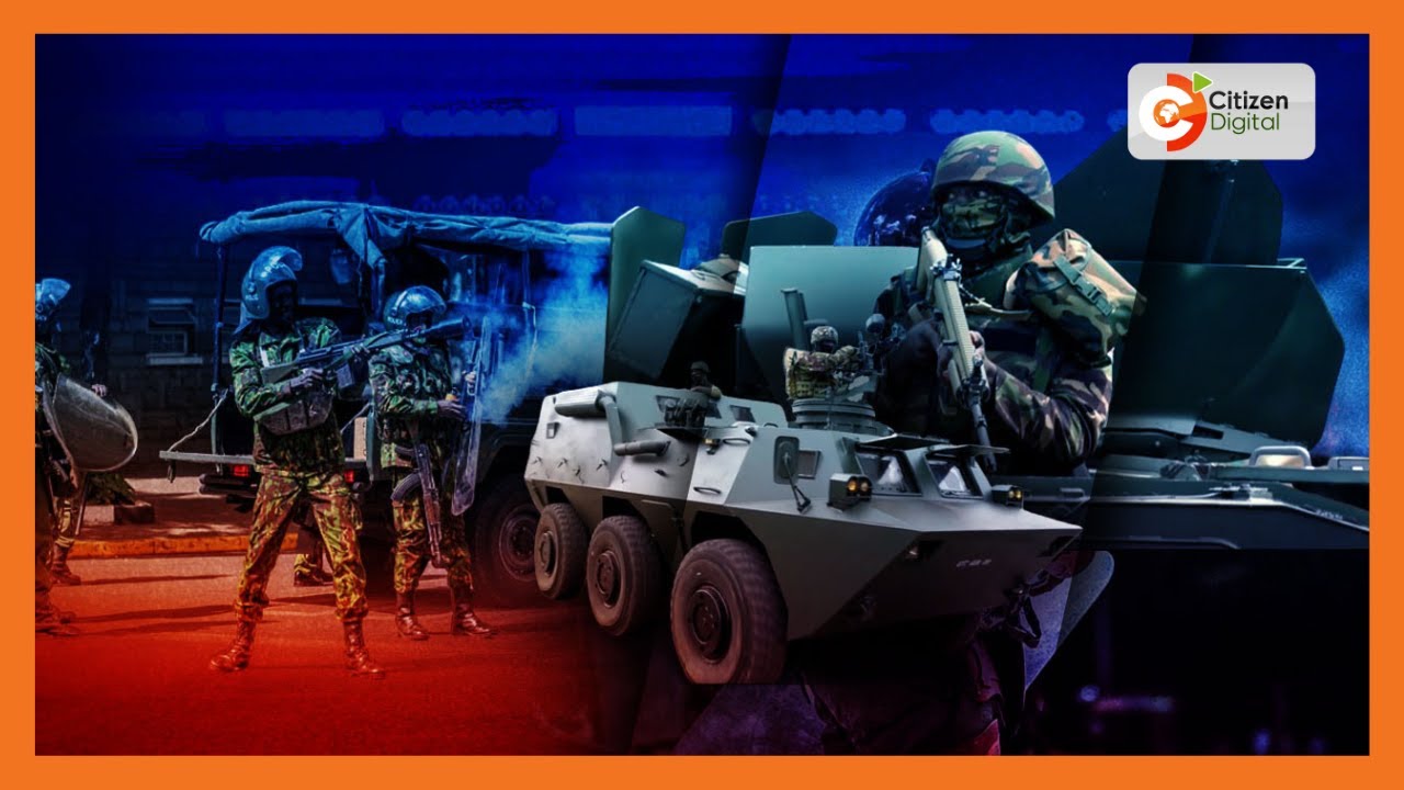 Solidiers and armored vehicles secure State House