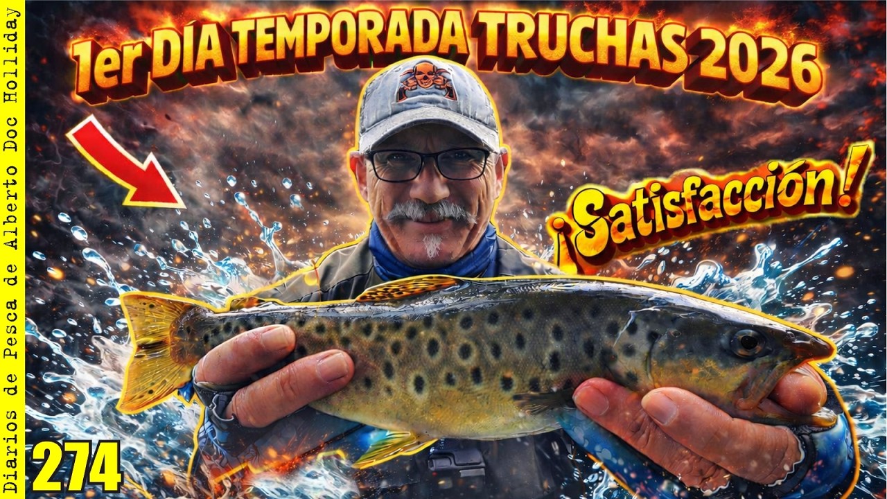 ♠️♦️PRIMER DÍA TEMPORADA DE TRUCHAS 2026 EN RÍO ♦️♠️ PESCA CON CUCHARILLA A BALLESTA EN GALICIA.