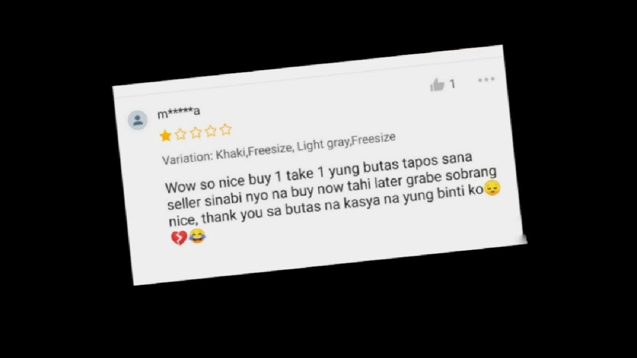 SHOPEE FUNNY BAD REVIEWS #2 BUY NOW TAHI LATER
