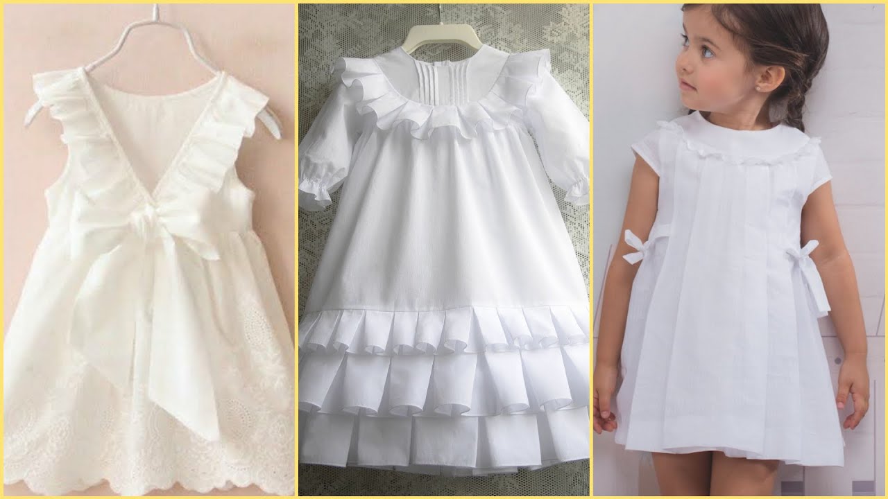 white cotton frock designs for baby girls|summer whitecolour froks design for girls|kids wear ideas