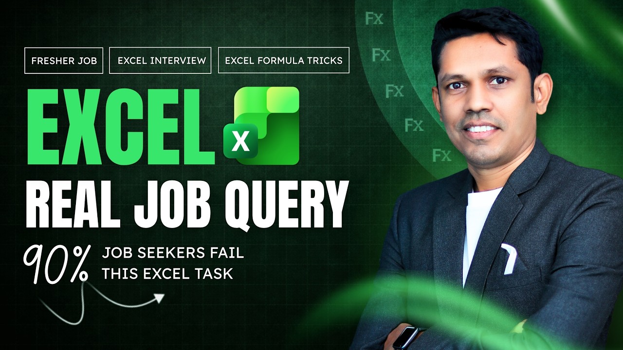 Excel Real Job Query | Solve Real Interview Problems in Excel (Step-by-Step)
