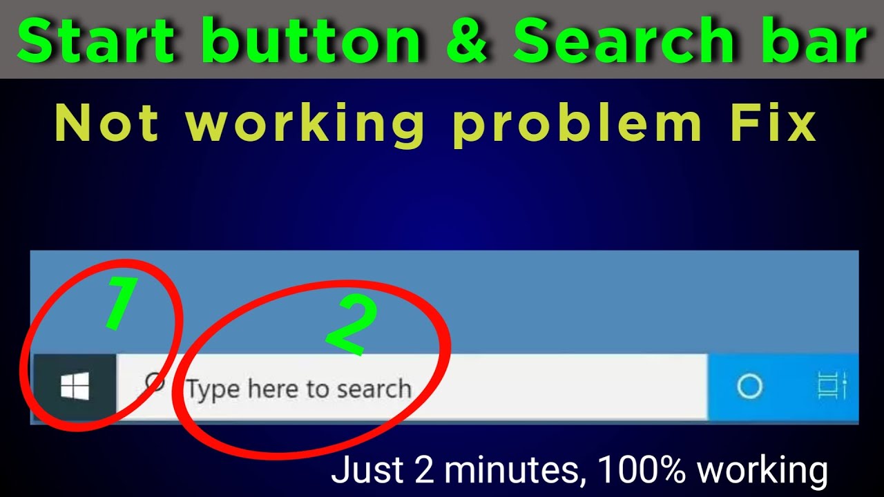 Search bar Not working in windows 10, 11 |  Start menu not Working in Windows 10, 11 #Searchbar #New
