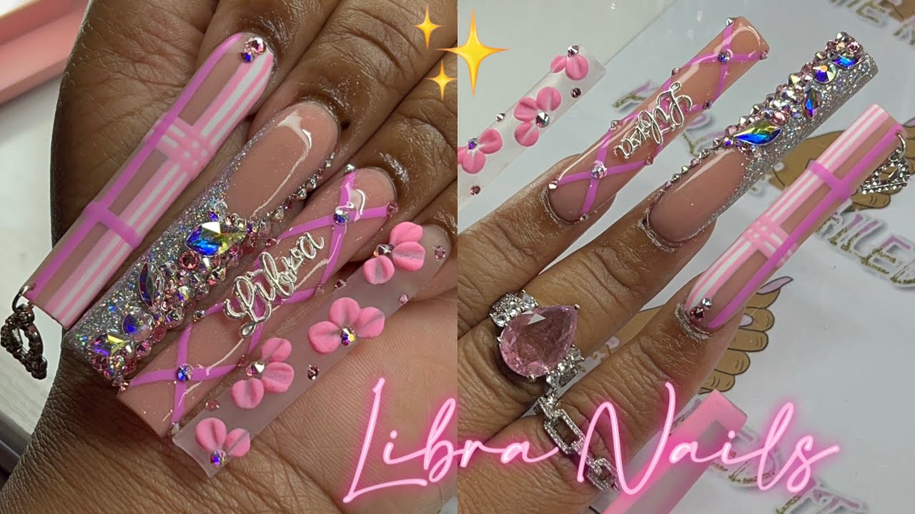 PINK FREESTYLE NAILS 🎀✨ | ZODIAC SERIES : LIBRA ♎️