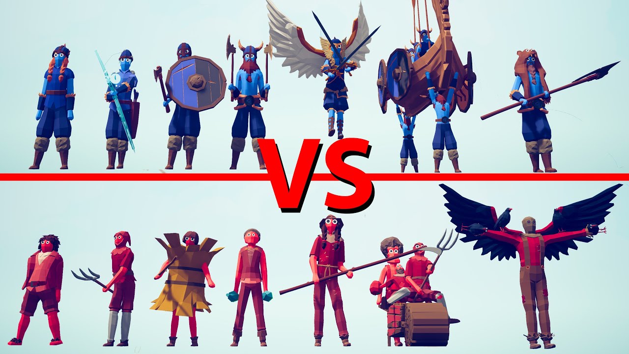 FARMER Team vs VIKING Team - Totally Accurate Battle Simulator TABS