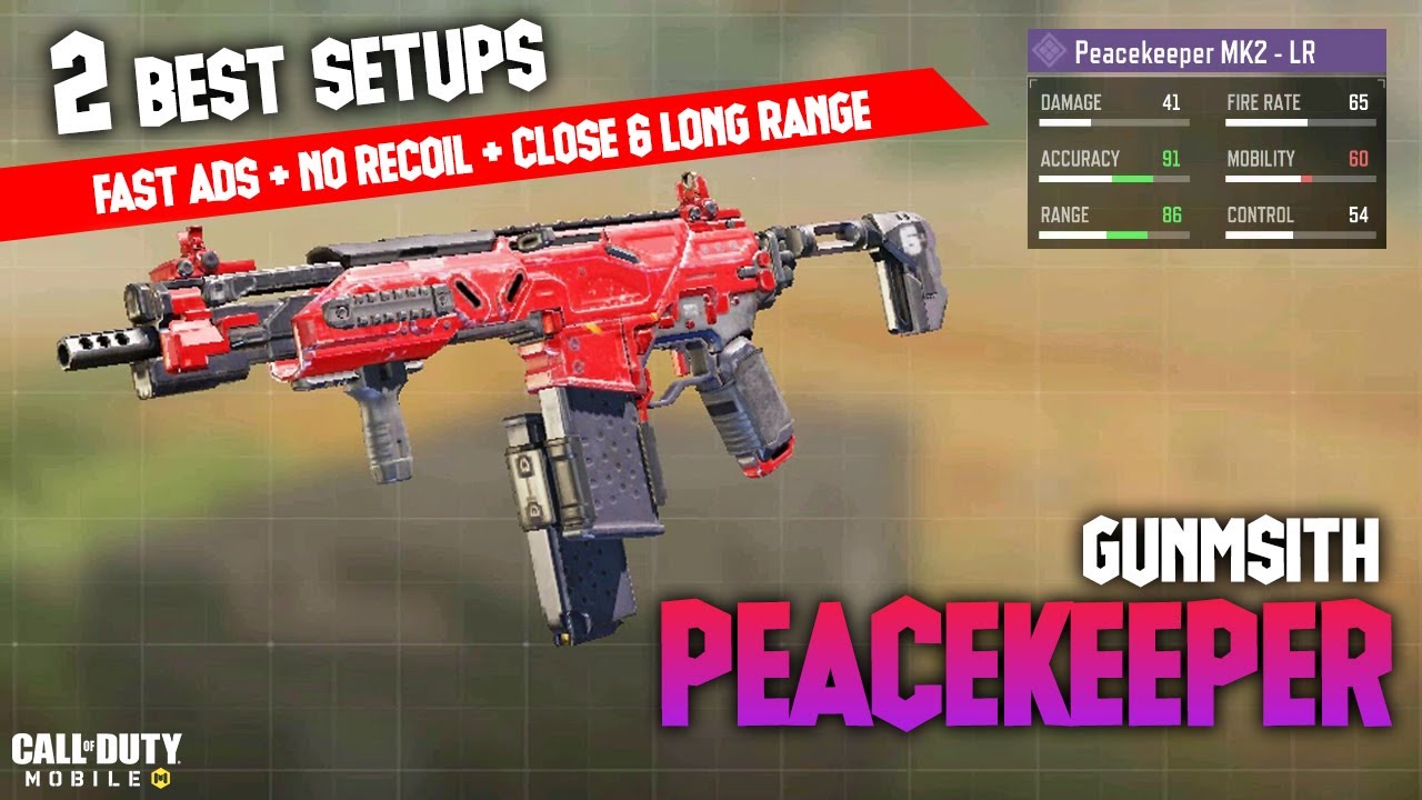 COD MOBILE PEACEKEEPER MK2 BEST GUNSMITH SETUP NO RECOIL + FAST ADS + LONG & CLOSE RANGE LOADOUT