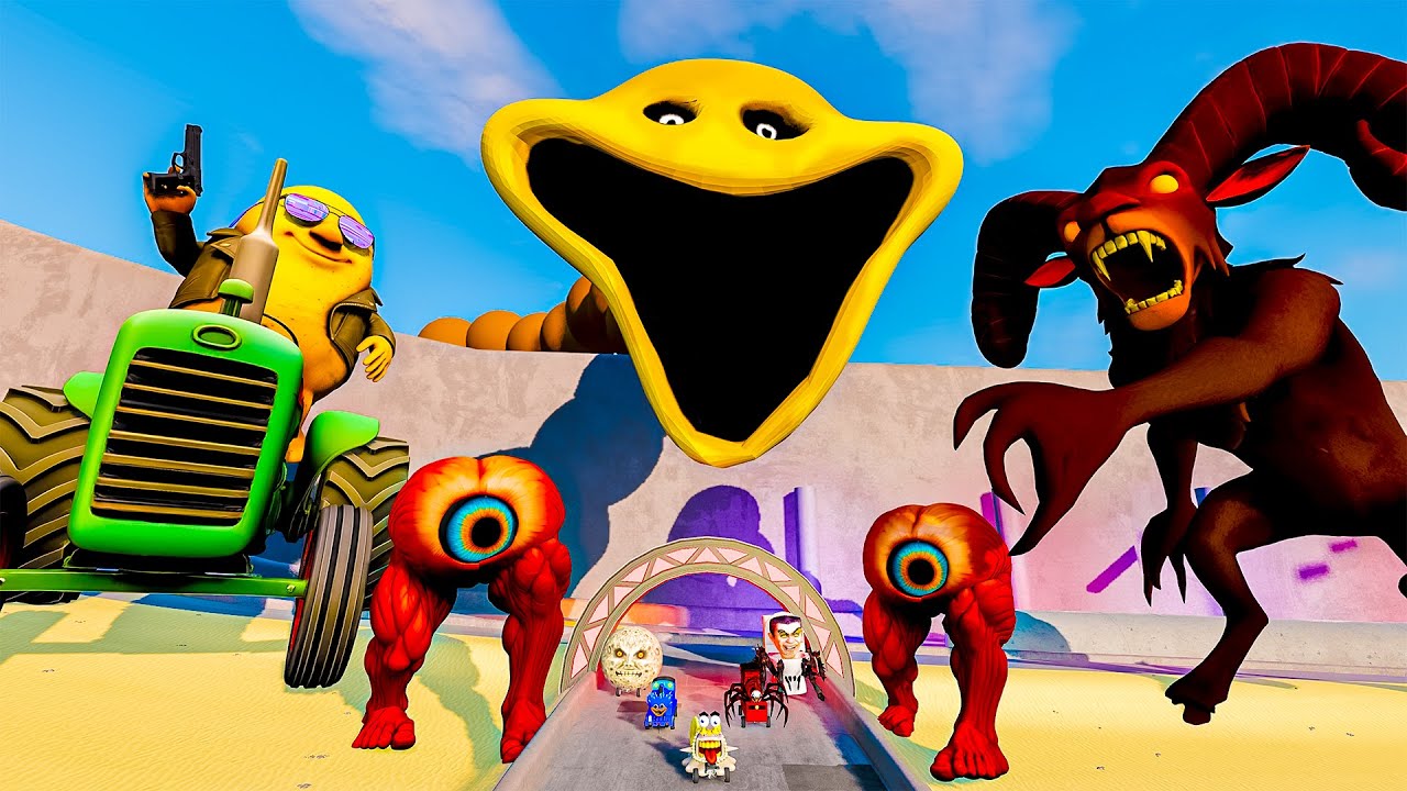 Downhill Madness with GIANT MINION & GLITCH HEADS BeamNG.Drive